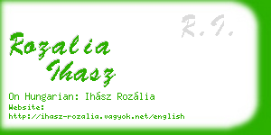 rozalia ihasz business card
